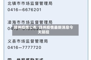 锦州疫情公布/锦州疫情最新消息今天防控
